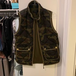 J.Crew quilted camo vest